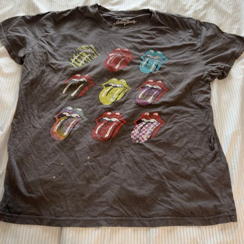 The Rolling Stones Pop Art Multi-Tongue Logo Graphic T-Shirt Size: XL #rock
